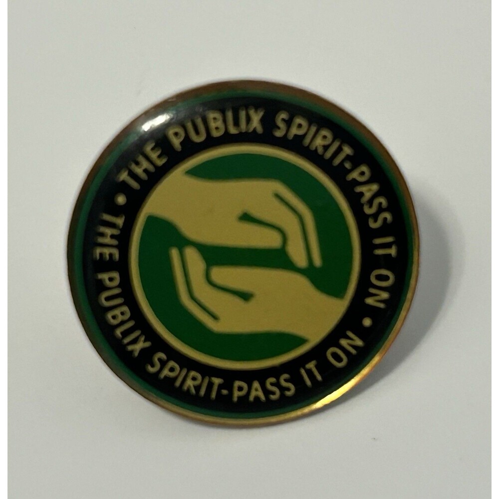 Publix Lapel Pin Memorabilia “The Publix Spirit - Pass It On” Round 3/4" Pinback